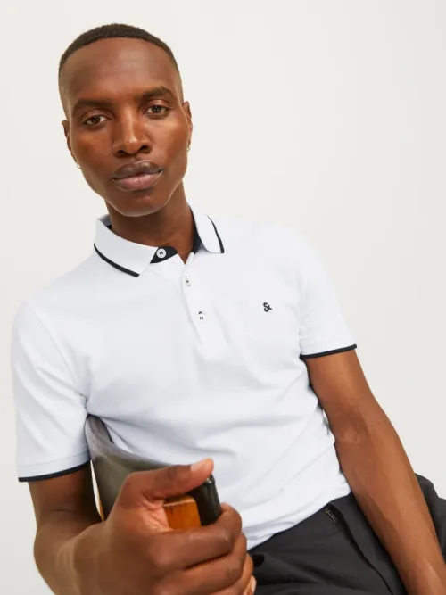 Polo hombre manga corta Jack&Jones - 12136668 Blanco (White)