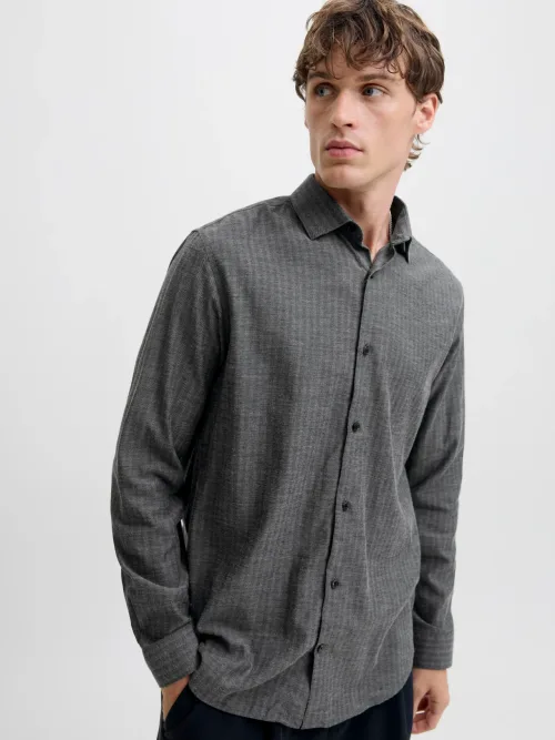Camisa Jack&Jones 12287496 Blaparker negro (black)