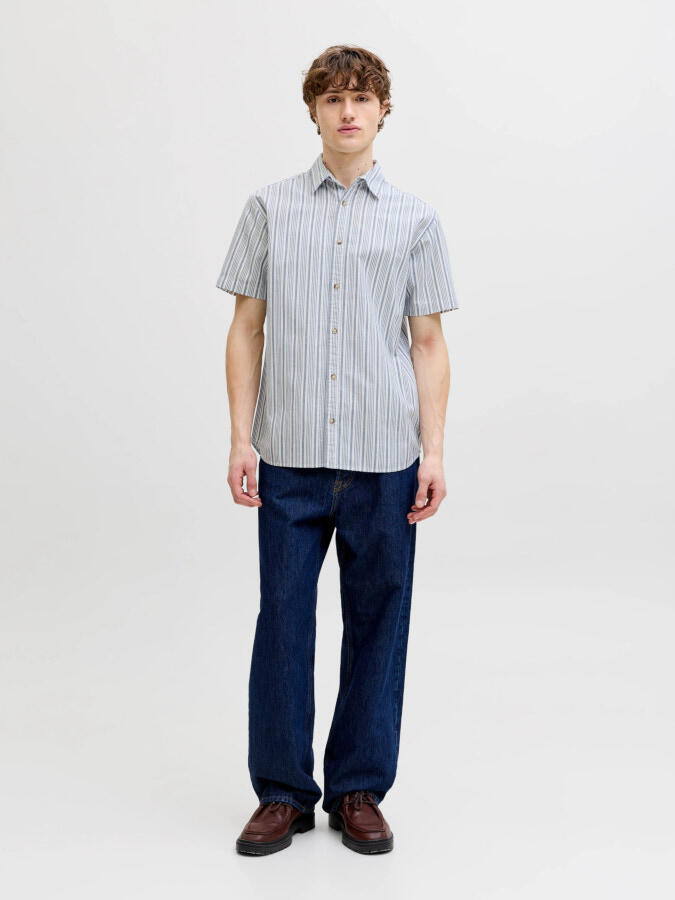 Camisa Jack&Jones Chad Oxford Stripe 12288647 azul (ensign blue)