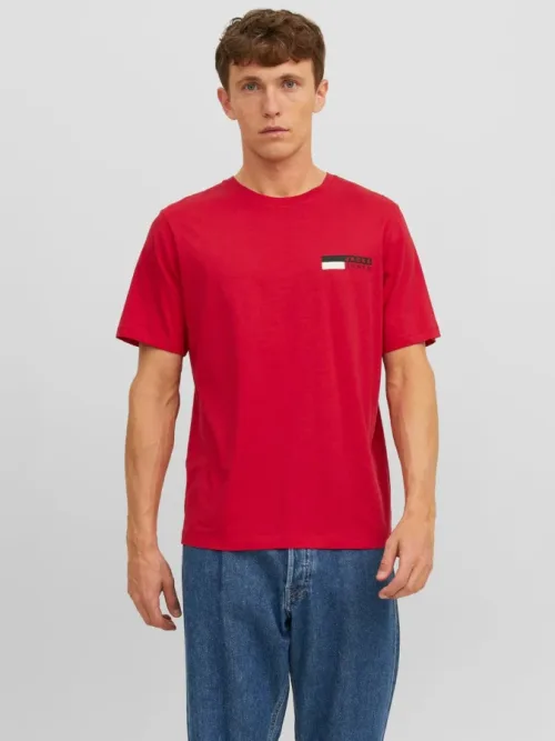 Camiseta Jack&Jones Corp Logo Play 12233999 rojo (true red)